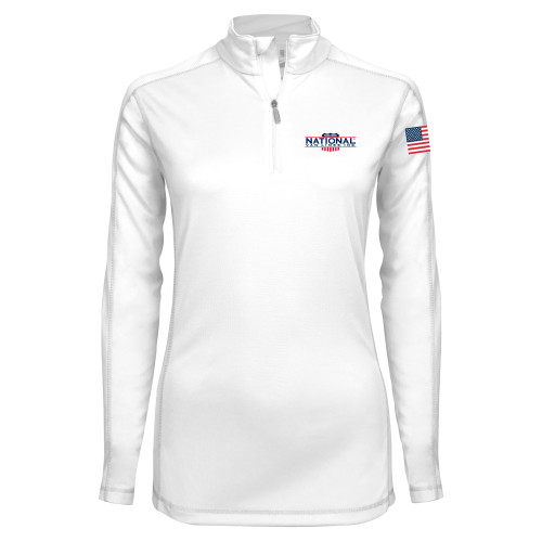 Syntrel Womens White Interlock 1/4 Zip-