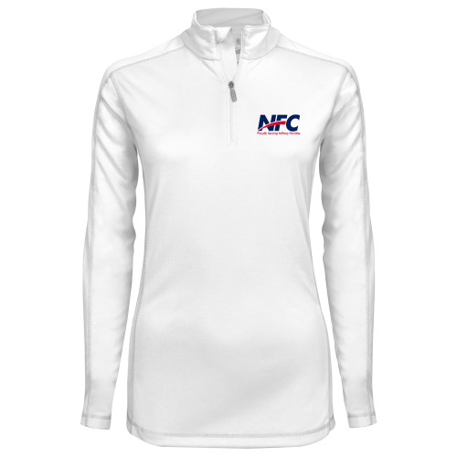 Syntrel Womens White Interlock 1/4 Zip-NFC