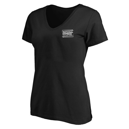 Womens Plus Black V Neck T Shirt-National Express