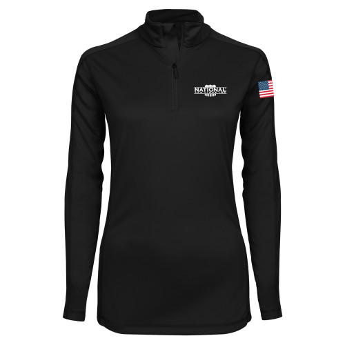 Syntrel Womens Black Interlock 1/4 Zip-