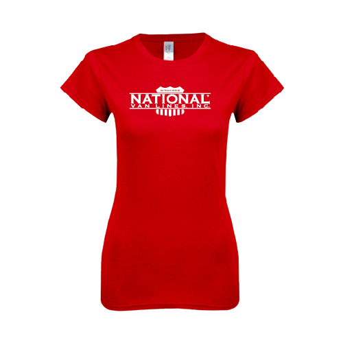 Next Level Womens Red Boyfriend Tee-