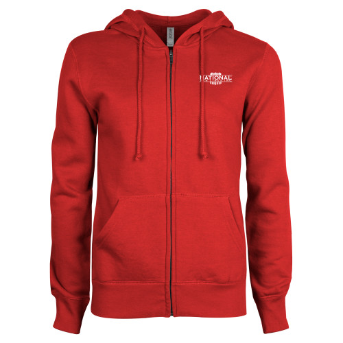 ENZA Womens Red Fleece Full Zip Hoodie-