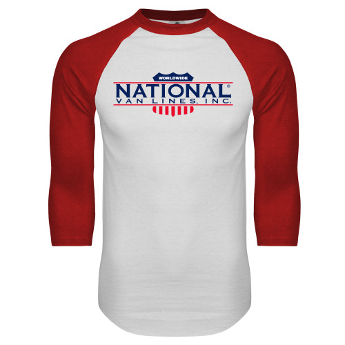 White/Red Raglan Baseball T Shirt-