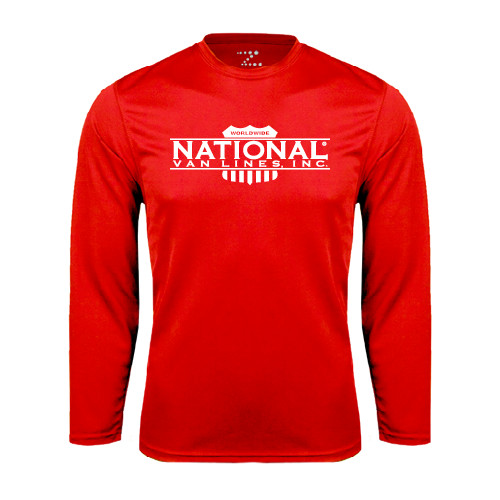 Red Performance Long Sleeve Shirt-
