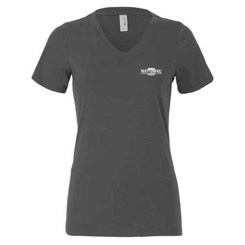Bella + Canvas Womens Asphalt V Neck Cotton T Shirt-