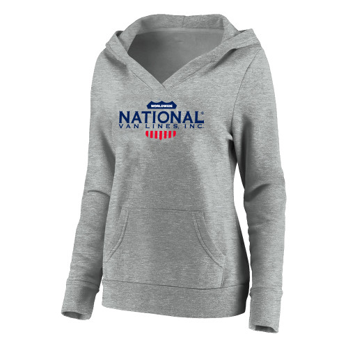 Womens Plus Heather Grey Hoodie-National Van Lines Inc