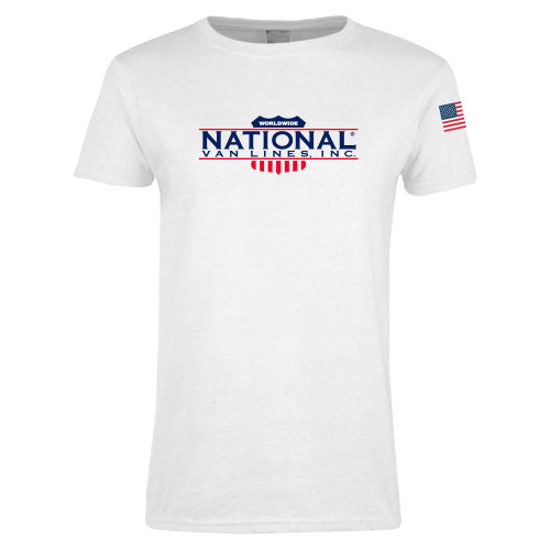 Womens White Short Sleeve Tee-