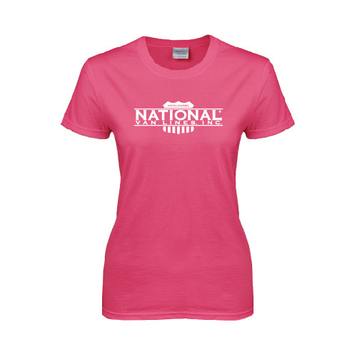 Womens Hot Pink Short Sleeve Tee-