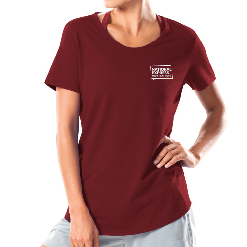 Under Armour Womens Cardinal Charged Cotton Tee-National Express