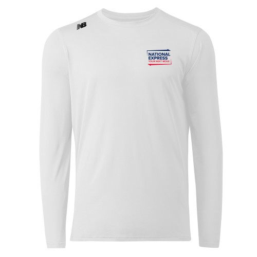 New Balance White Long Sleeve Tech Tee-National Express
