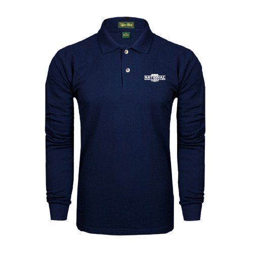 Navy Long Sleeve Polo-