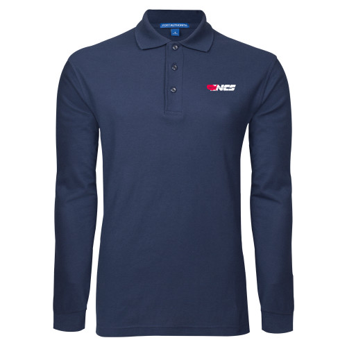 Navy Long Sleeve Polo-NCS
