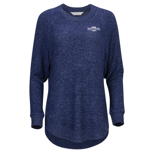 Boxercraft Womens Navy Heather Cuddle Oversized Crew-