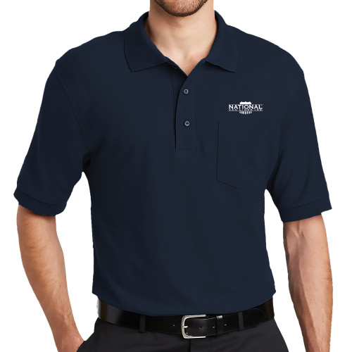 Navy Silk Touch Polo w/ Pocket-