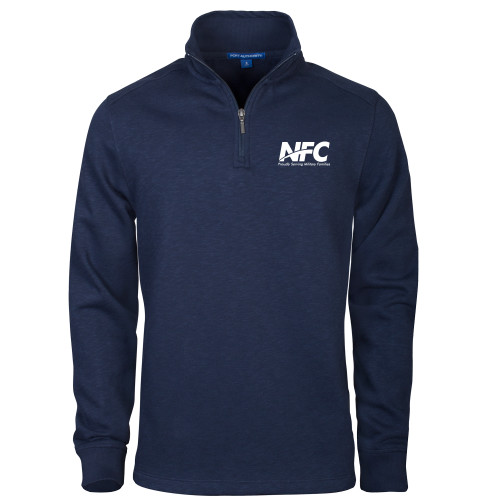 Navy Slub Fleece 1/4 Zip Pullover-NFC