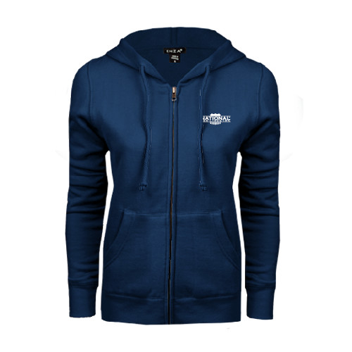ENZA Womens Navy Fleece Full Zip Hoodie-