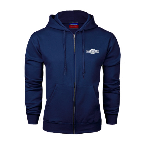 Navy Fleece Full Zip Hoodie-