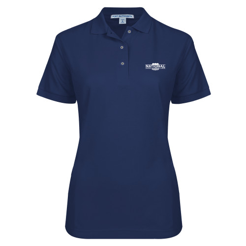 Womens Silk Touch Navy Pique Polo-