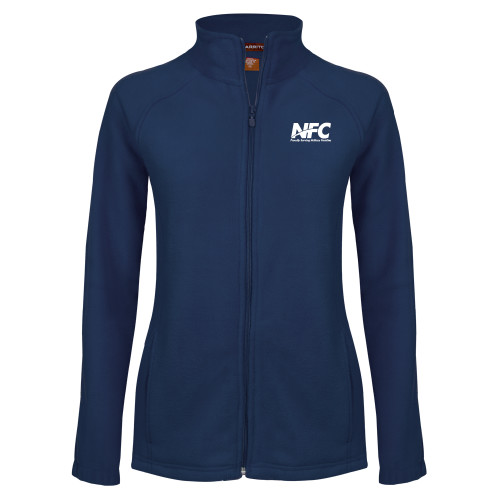 Womens Navy Fleece Full Zip Jacket-NFC