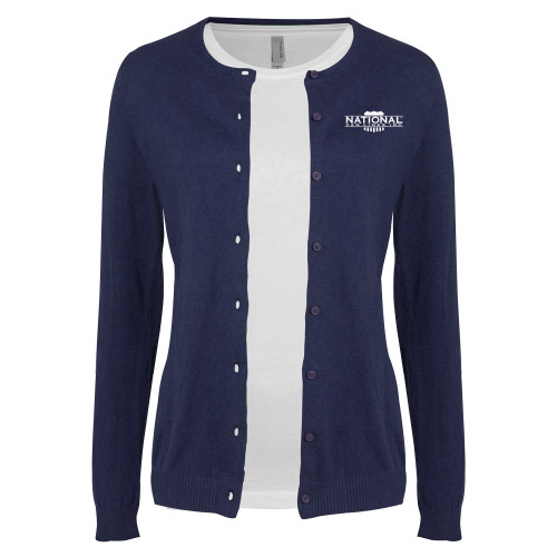 Womens Navy Cardigan Sweater-