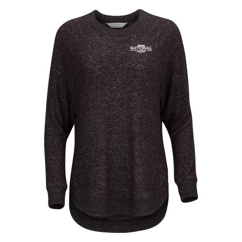 Boxercraft Womens Black Heather Cuddle Oversized Crew-