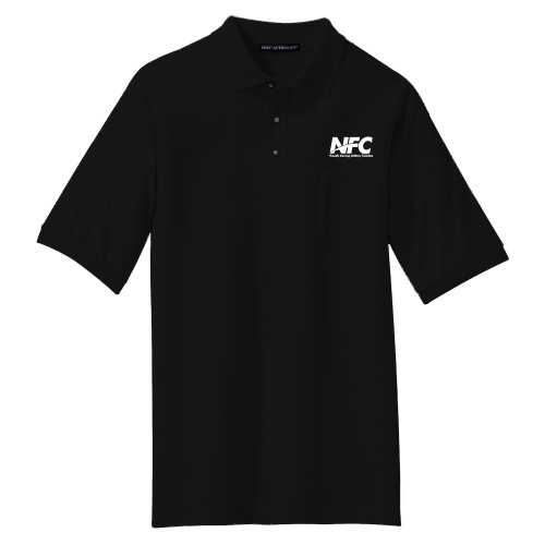 Black Silk Touch Polo w/ Pocket-NFC