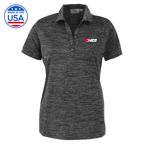 Womens Charcoal Honeycomb Jacquard Polo-NCS