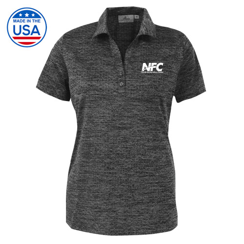 Womens Charcoal Honeycomb Jacquard Polo-NFC