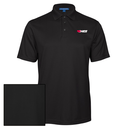 Black Performance Fine Jacquard Polo-NCS