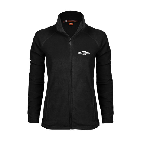 Womens Black Fleece Full Zip Jacket-