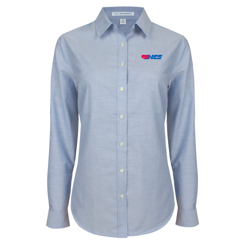 Womens Light Blue Oxford Button Down-NCS