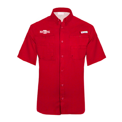 Columbia Red Tamiami Performance Short Sleeve Shirt-