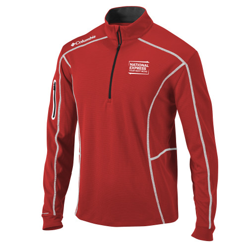 Columbia Red Omni Wick Shotgun 1/4 Zip-National Express