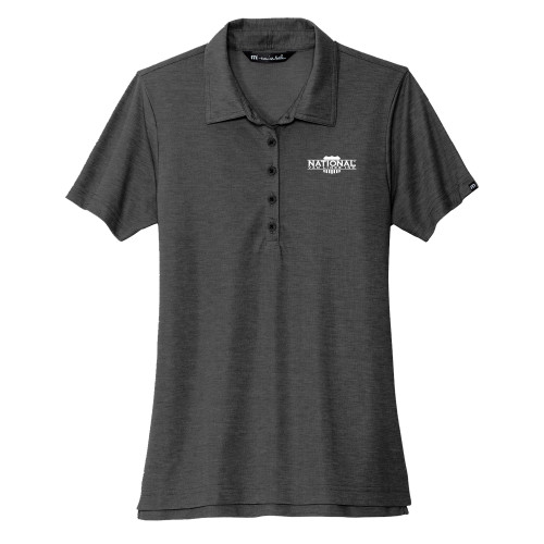 TravisMathew Womens Black Heather Oceanside Polo-