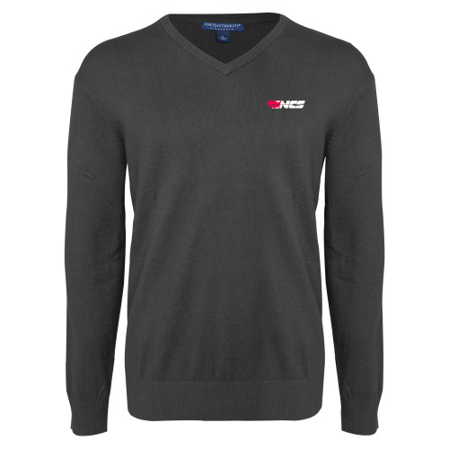 Charcoal Heather VNeck Sweater-NCS