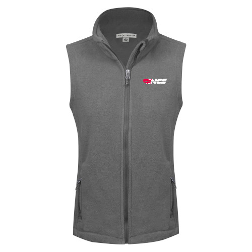 Womens Charcoal Fleece Full Zip Vest-NCS