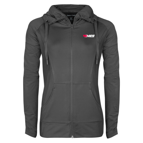 Womens Charcoal Sport Wick Stretch Full Zip Jacket-NCS