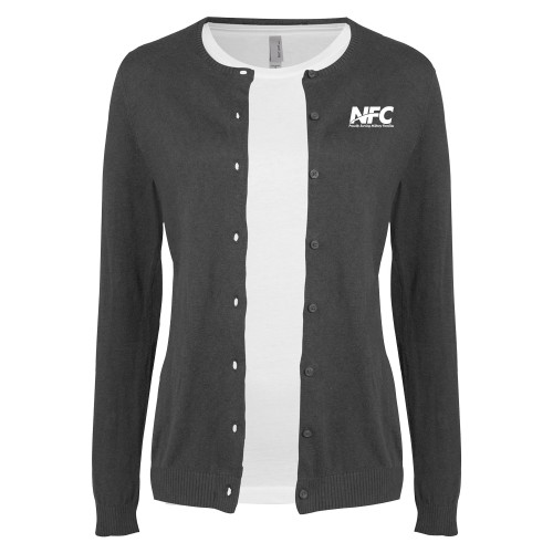 Womens Charcoal Cardigan Sweater-NFC