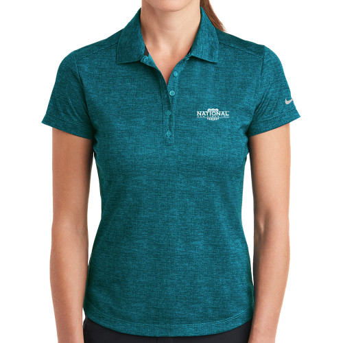 Nike Womens Teal Dri Fit Crosshatch Polo-