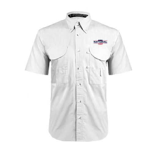 White Fishing Shirt Performance Short Sleeve-