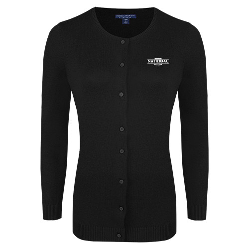 Womens Black Cardigan Sweater-