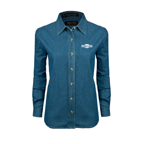 Womens Denim Long Sleeve Shirt-