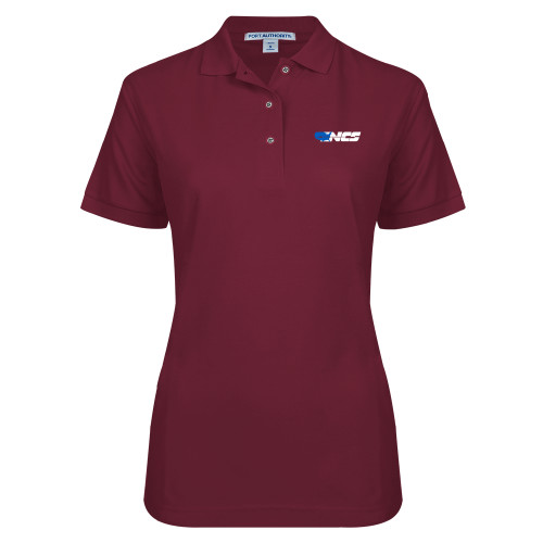 Womens Silk Touch Maroon Pique Polo-NCS