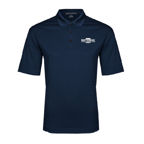 Navy Performance Fine Jacquard Polo-