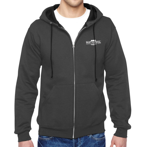 Charcoal Fleece Full Zip Hoodie-