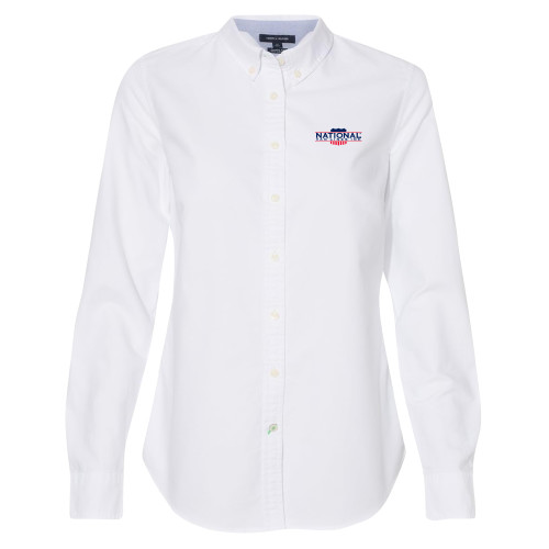 Womens Tommy Hilfiger White Solid Oxford Shirt-