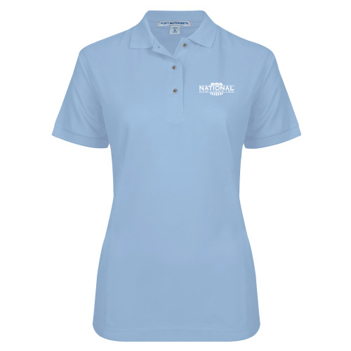 Womens Silk Touch Light Blue Pique Polo-