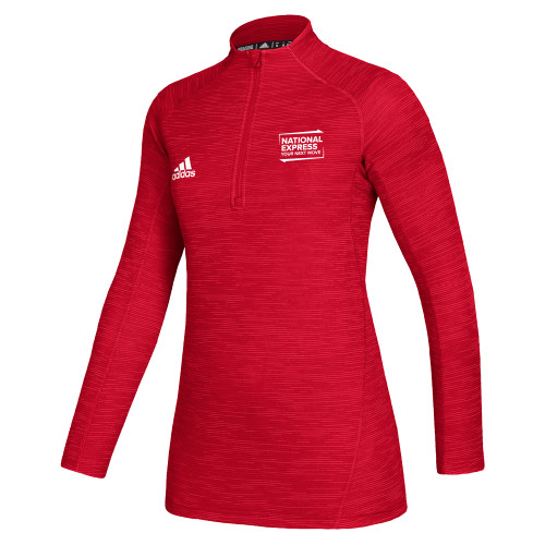 Adidas Womens Red Game Mode 1/4 Zip-National Express