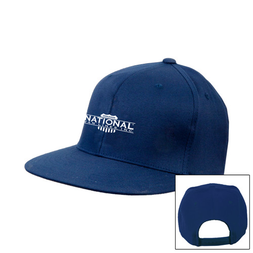 Navy Flat Bill Snapback Hat-