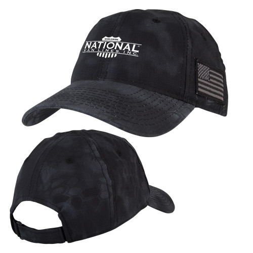 Kryptek Typhon Black Adjustable U.S. Flag Hat-